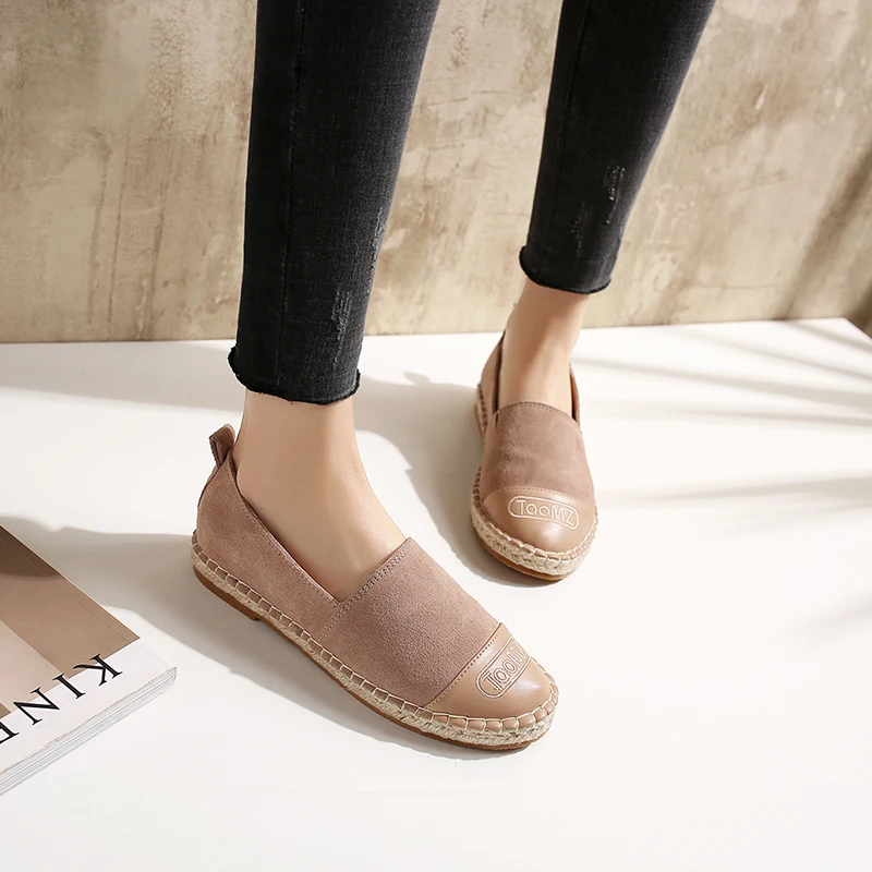 Туфли LAASIMI женские из флока базовые эспадрильи плоская подошва повседневная