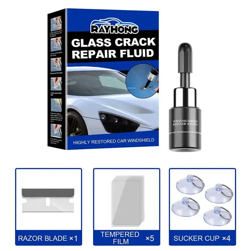 

Automotive Glass Crack Repair Fluid Car Window Nano Repair Tool Easy To Use