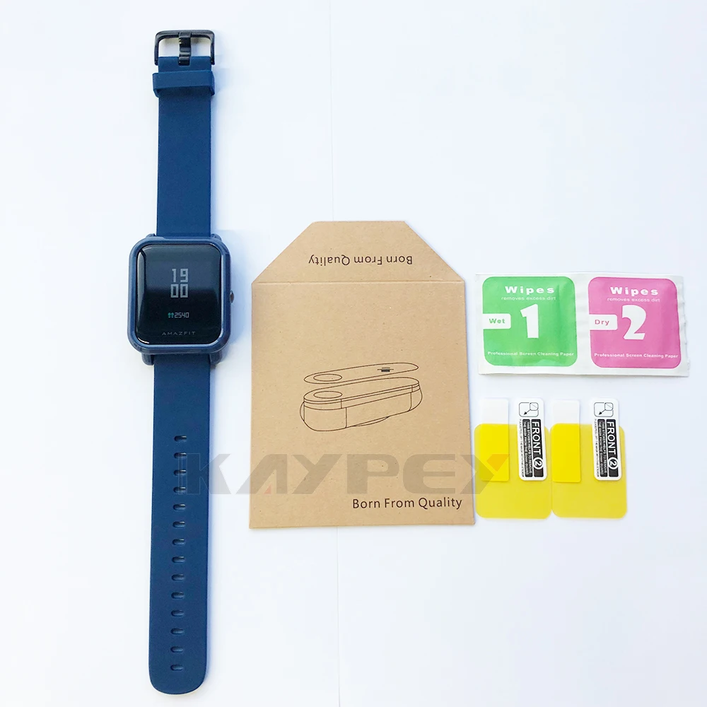 Мягкий силиконовый спортивный ремешок 4 в 1 для смарт часов Xiaomi Huami Amazfit Bip цветной