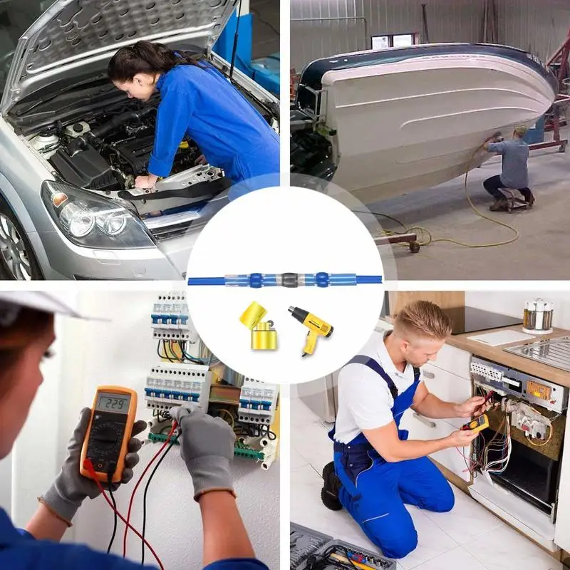 

130PCS Solder Seal Connectors Heat Shrink Crimp Terminals Waterproof Insulated Seal Butt Electrical Wire Connectors Assortment