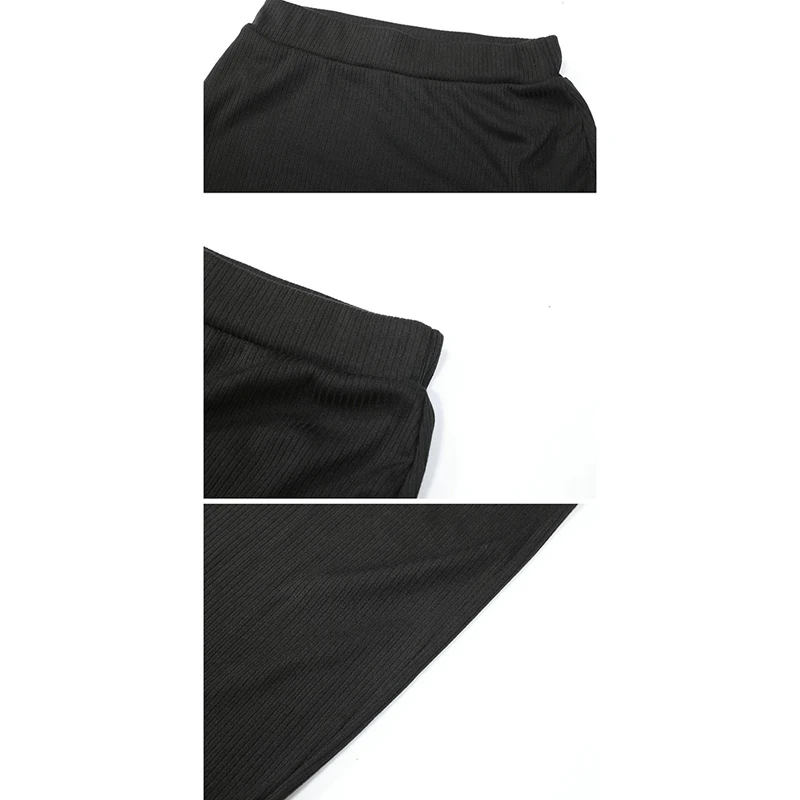 

Women Knitted Bodycon Long Skirt Fashion Sexy Black White High Waist Pencil Skirts Female Elastic Skirts Club Wear