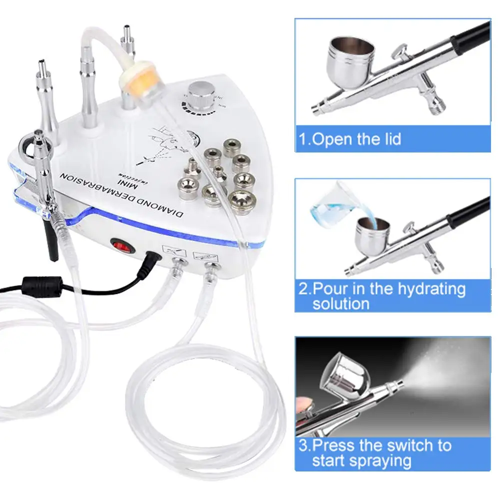 Diamond Microdermabrasion Dermabrasion Machine Water Spray Exfoliation Vacuum Suction Facial Pore Peeling Skin Rejuvenation | Красота и