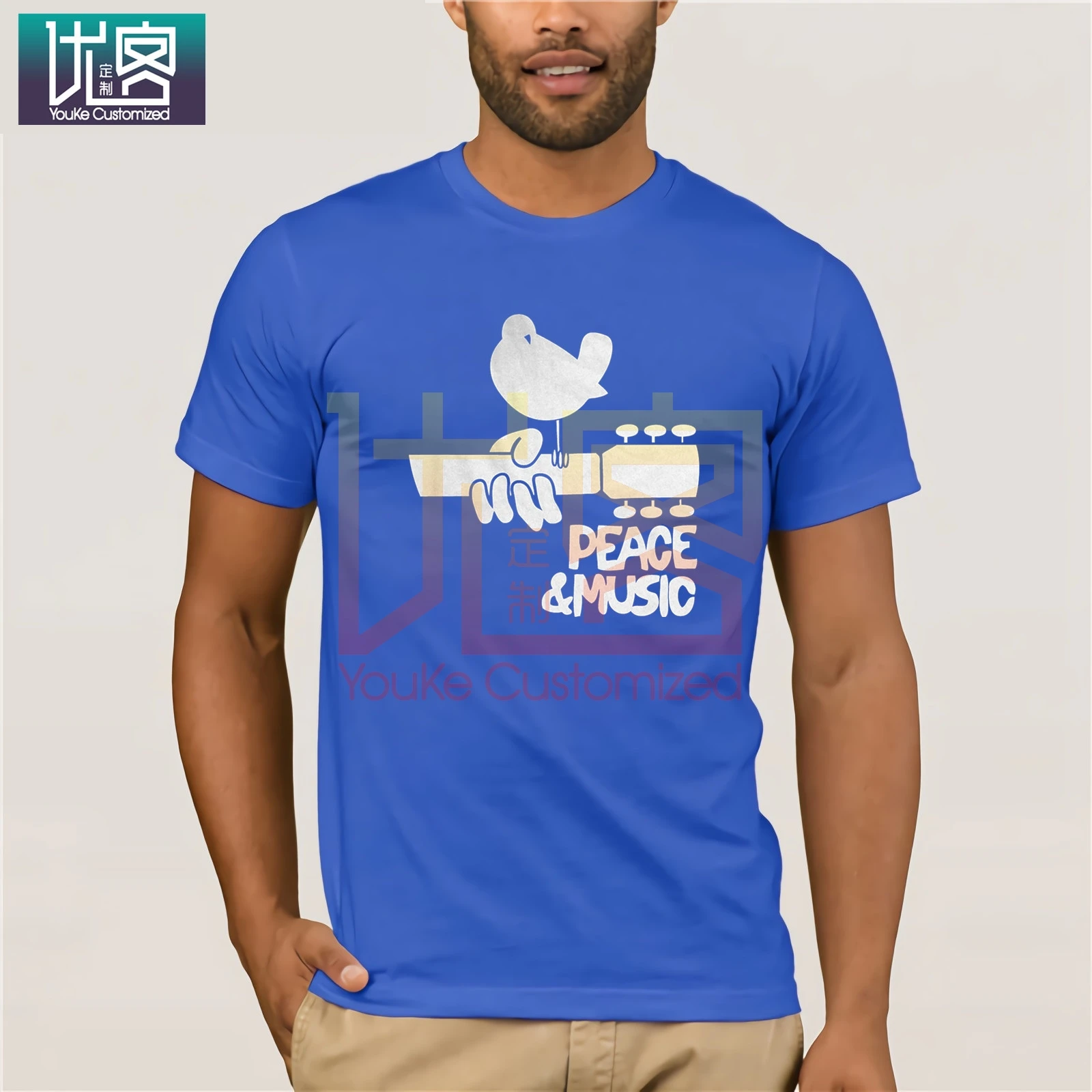 Woodstock музыкальный фестиваль Мужская Гитара Футболка-Рождественский подарок для