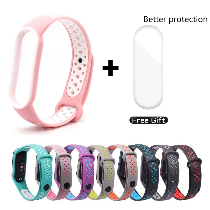 

Силиконовый Сменный Чехол для браслета Xiaomi Mi Band 6 5 с защитой от пота для MiBand 6 5 3 4, аксессуары для спортивного браслета