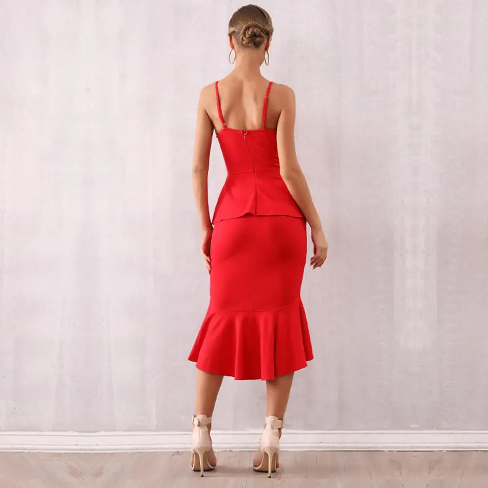 Новинка 2019 вечерние платья знаменитостей женские красные тонкие лямки с