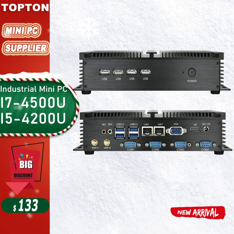 Core i7 5500U i5 4200U i3 5005U barebone Мини ПК i5 все совместимые minipc windows промышленный безвентиляторный дизайн ПК Мини Размер