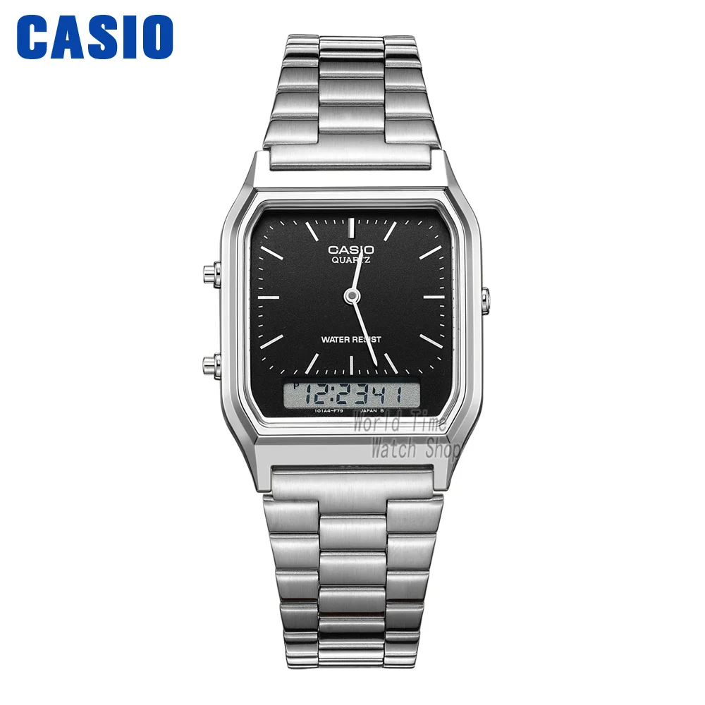 AQ230A1D Casio часы золотые часы мужчины лучший бренд класса люкс двойной дисплей водонепроницаемые кварцевые цифровые мужские часы спортивные военные наручные часы relogio masculino reloj hombre erkek kol saati montre homme - Цвет: AQ230A1D