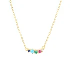 Женское колье из серебра 925 пробы с цирконом