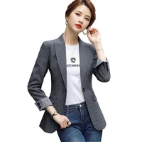 korea spring autumn green black blue top office womens formal long sleeve blazer coat cropped jacket woman jacket coats fall