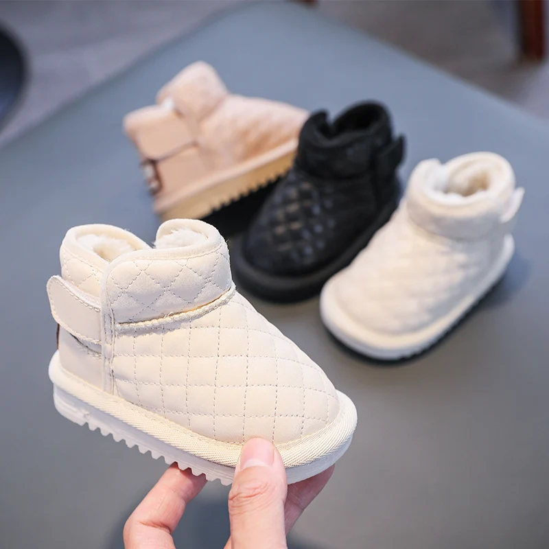 

Ботинки для маленьких девочек и мальчиков, Осень-зима 2021, обувь для младенцев, обувь для малышей с мягкой нескользящей подошвой, теплые плюш...