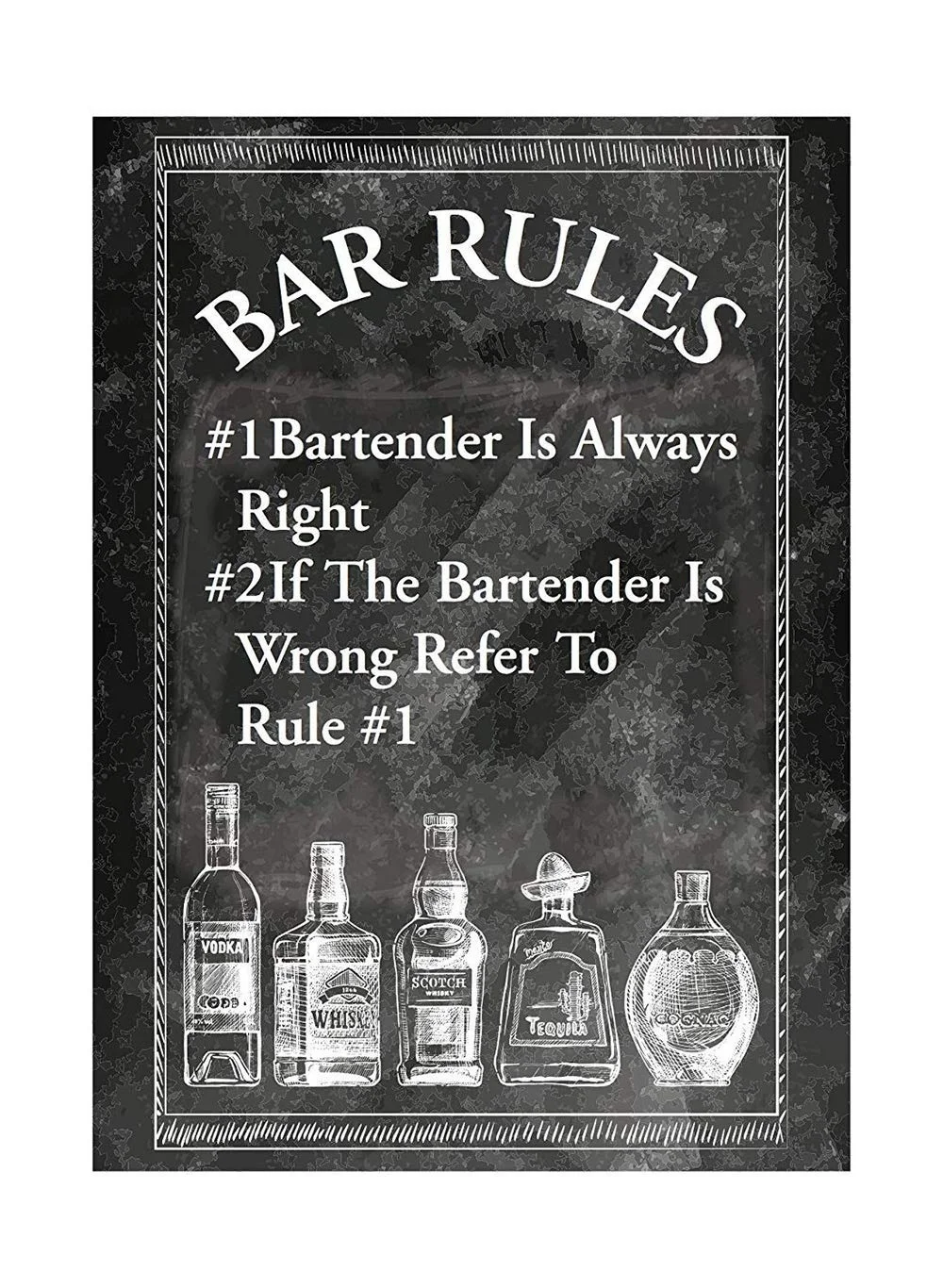 

Rules tender Is Always Right Humor Retro tin sign nostalgic ornament metal poster garage art deco bar cafe shop