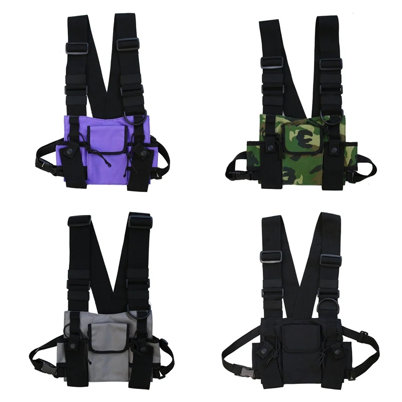 

Chest Rig Bag Multi-pocket Vest Hip Hop Streetwear Tactical Harness Chest Rig Pack Adjustable Waist Bag 1