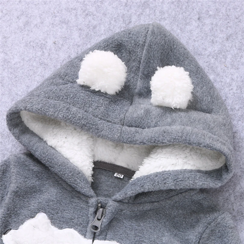 

Newborns Hooded Ears Romper Infant Boys Cartoon Bear Winter Fleece Warm Long Sleeve Jumpsuit Fashion Baby Clothes Coat 0-24M A20