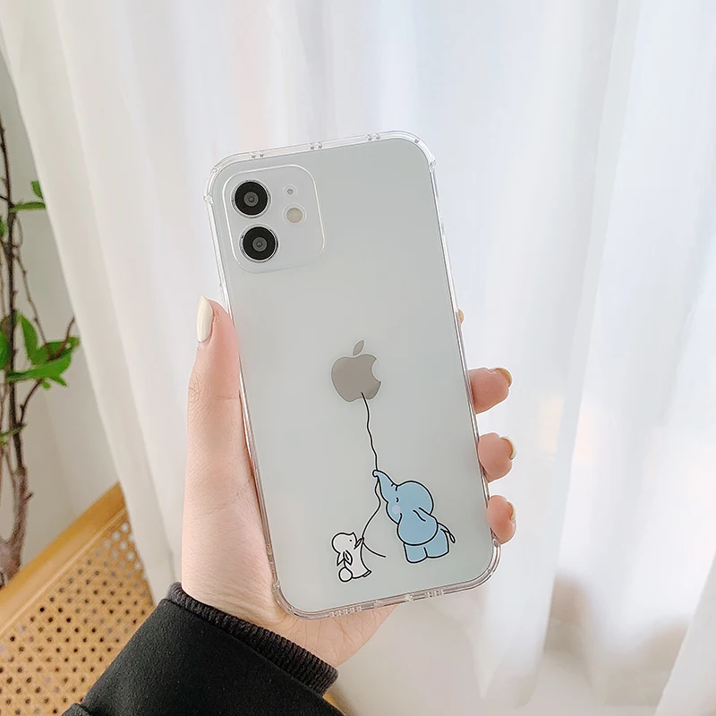 otterbox symmetry Cartoon Funny rabbit Elephant Phone Case For iphone11pro max 7 8 Plus Xs Xr Max 12Pro max 12 mini bunny Clear backcover funda apple phone case