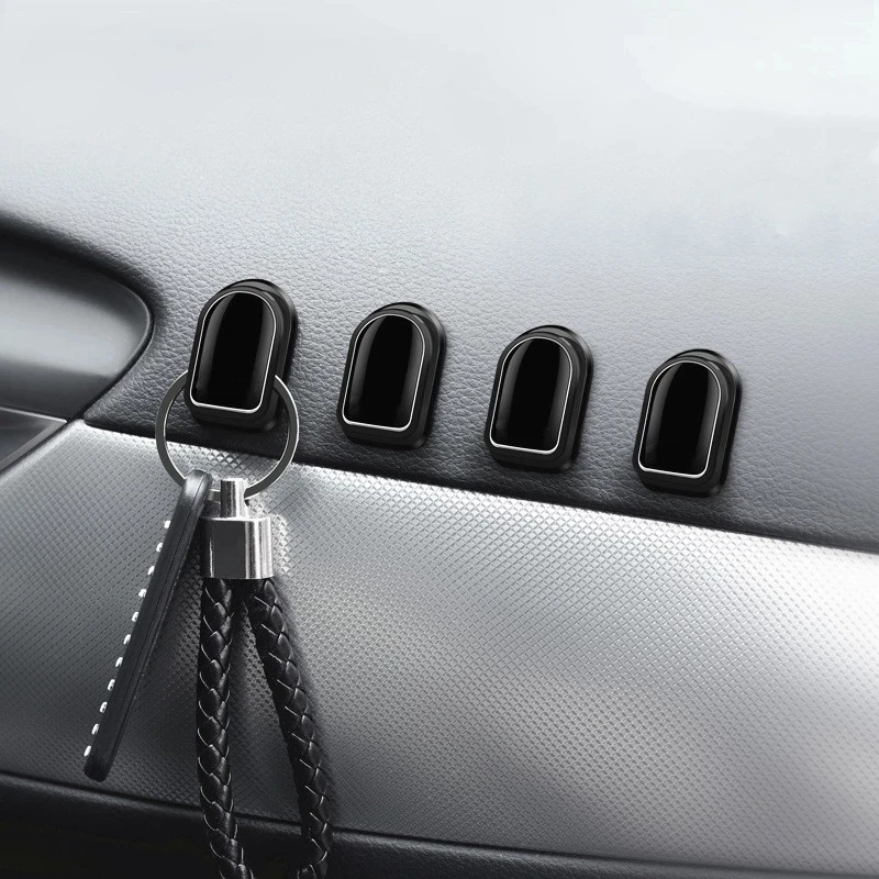 

4pcs Car Hooks Organizer Storage Self Adhesive Holder For Usb Cable Headphone Keychain Bag Invisible Auto Hanger Fastener Clip