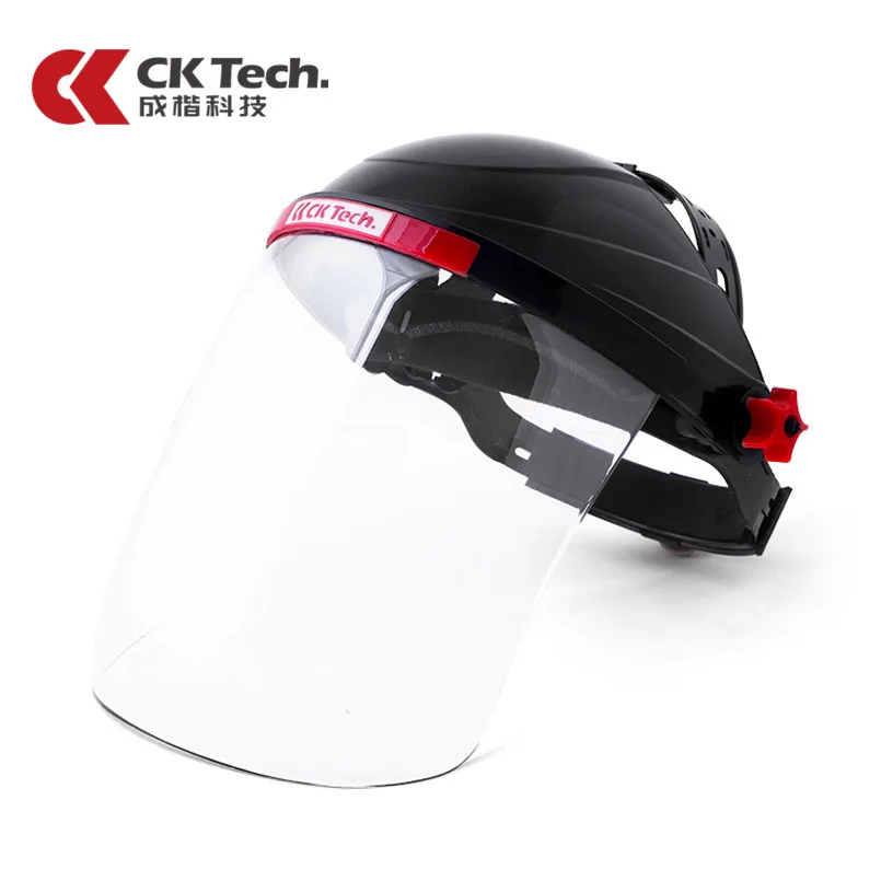 Фото Прозрачная защитная маска для лица Ck Tech. Защитный лицевой экран, защита от брызг, черная, на все лицо №5