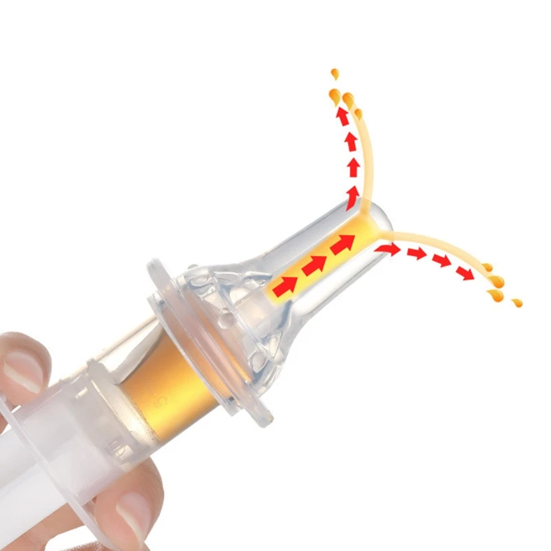 

7 Pcs Baby Slow Feeder Spoon Dropper Syringe Type Mills Nipple Feeder Both Sides Diversion Liquid Feeding Device Baby