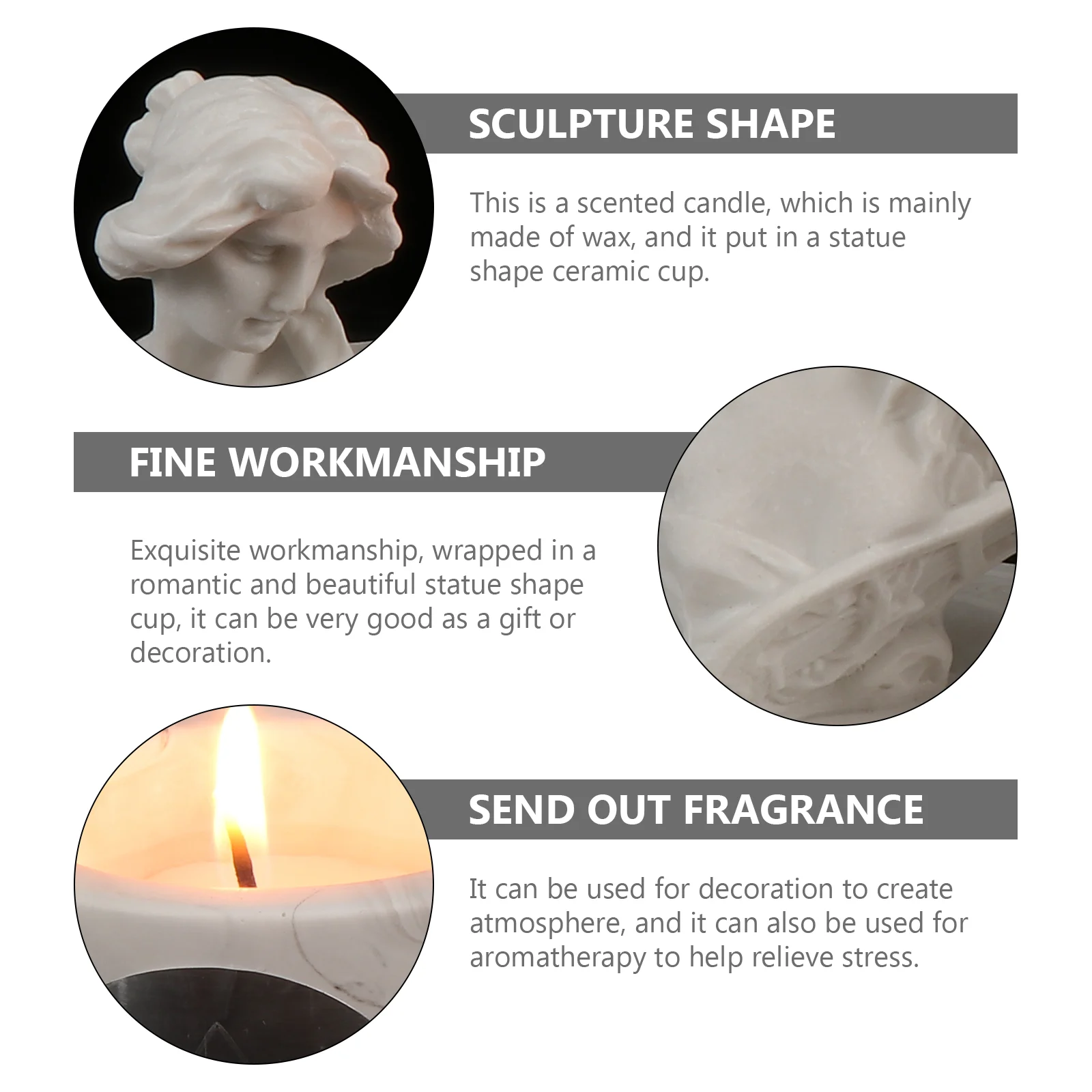 1 шт. Изысканная Статуэтка ароматическая свеча декоративная Ароматизированная