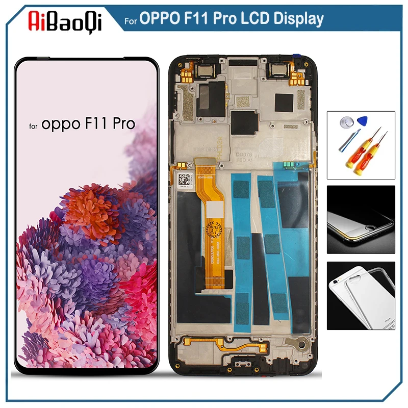 ЖК-дисплей с сенсорным экраном и дигитайзером в сборе для OPPO F11 Pro CPH1969 CPH2209 6,53 'OPPO F11Pro CPH1987 с заменой рамки