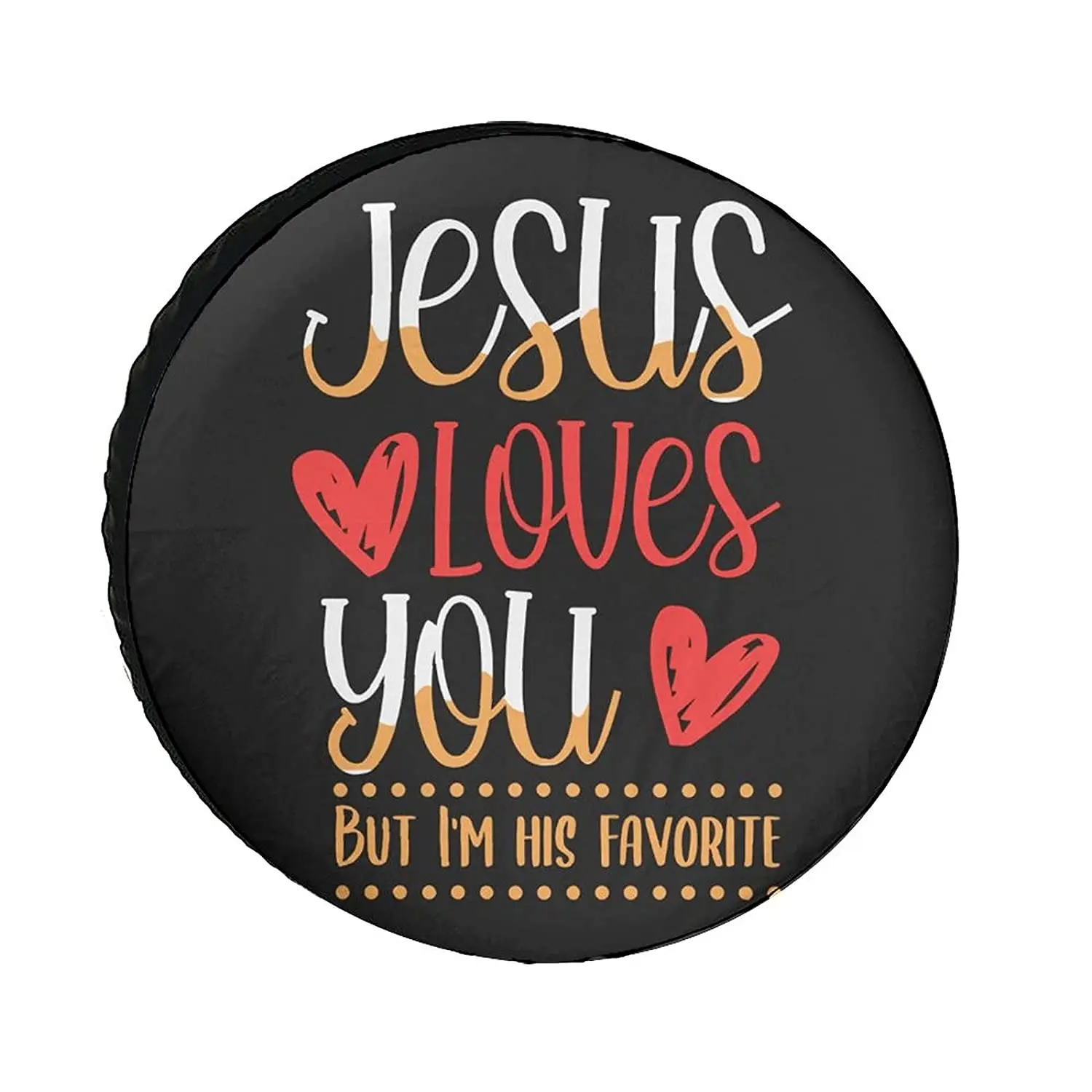 

Catholic Christian Jesus Loves You Universe Exploration Tire Covers Wheel Cover Protectors Weatherproof UV Protection