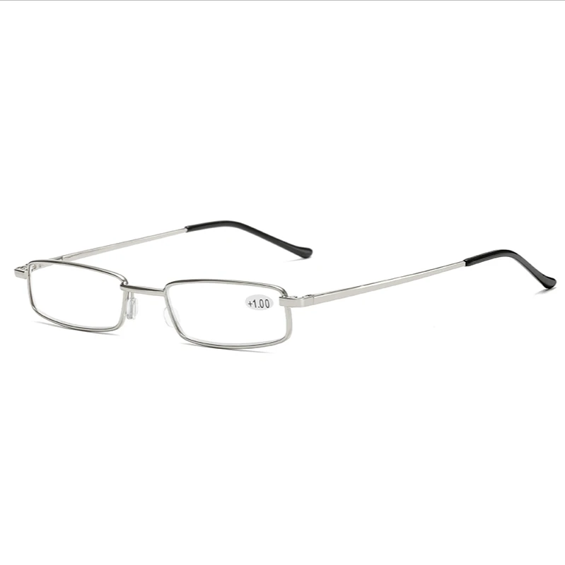 

Unisex Reading Glasses Spring Hinge Eyeglasses with Pen Tube Case Portable Presbyopic Glasses Metal Plastic Eyewear White Alloy