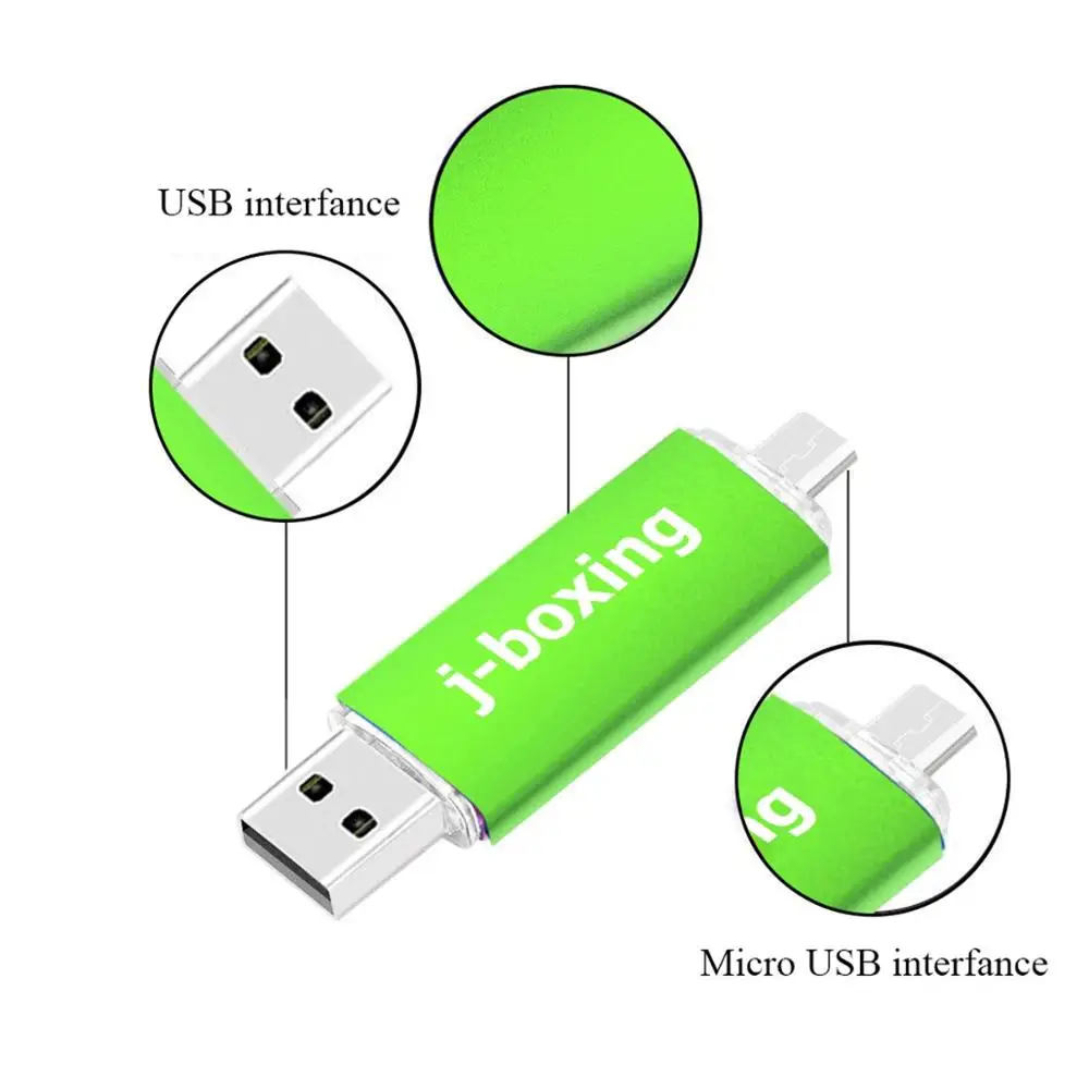 USB флеш накопитель OTG J boxing 5 шт. Micro Dual Port для ПК Samsung Huawei ноутбука 8 ГБ 16 32 64 Гб 128