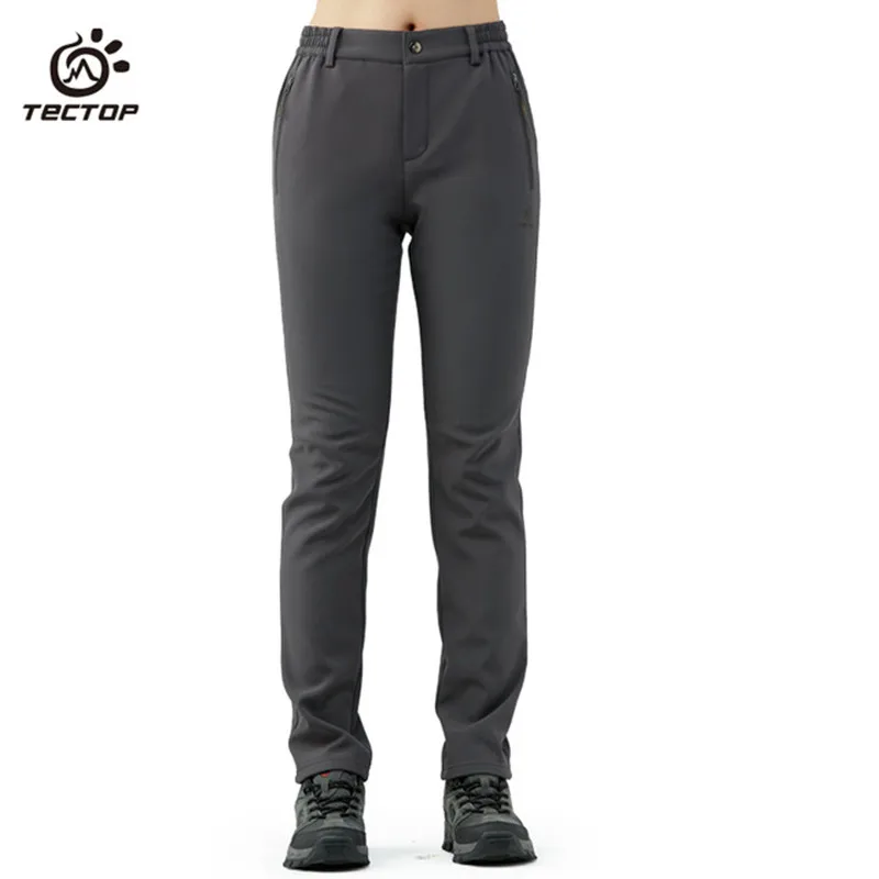 Women grey Tectop уличные Мягкие штаны осень зима мужские женские плюс бархатная подкладка толстые теплые брюки новые походные спортивные брюки - Цвет: Women grey