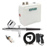 ophir dual action airbrush kit with mini air compressor for nail art tools temporary tattoo makeup pro airbrush body paint set