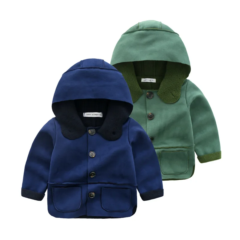 Куртки Одежда для мальчиков и девочек Теплое пальто с капюшоном Осенне-зимняя