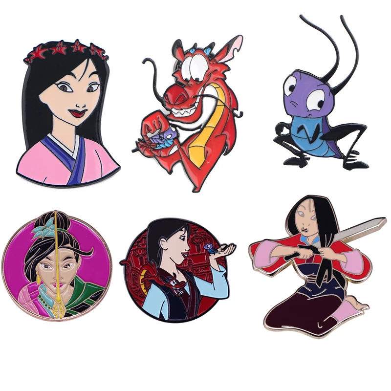 Милые эмалированные Броши LB1995 Mulan булавки для женщин новые модные украшения