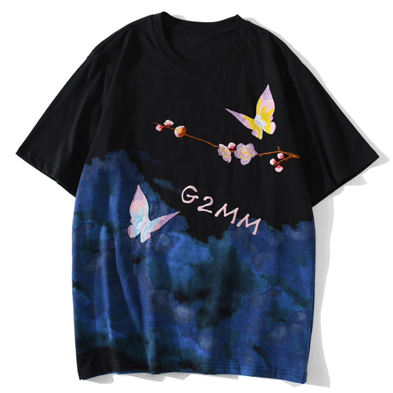 Футболка мужская с вышивкой в стиле хип хоп и бабочкой 2020 футболки японском