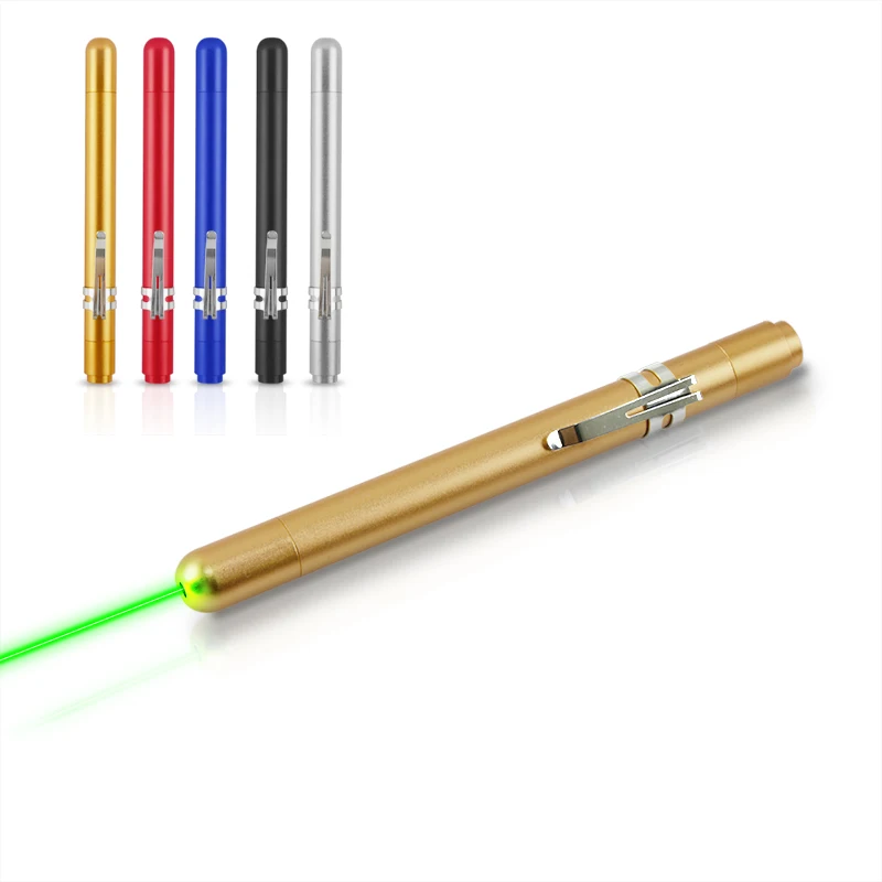 CWLASER 520 нм зеленая лазерная указка ручка зеленая лазерная ручка с зажимом Presenter Pen(серебро