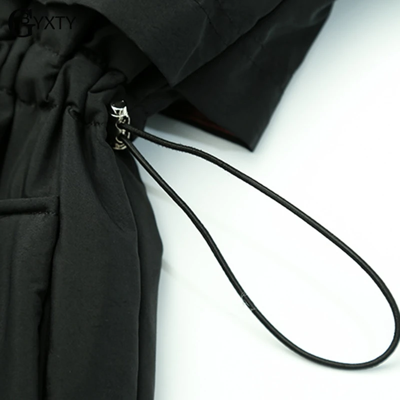 GBYXTY daunenjacke damen/большой размер 3XL длинный пуховик с капюшоном для женщин зимнее пуховое пальто с мехом енота парка с перьями ZA1705