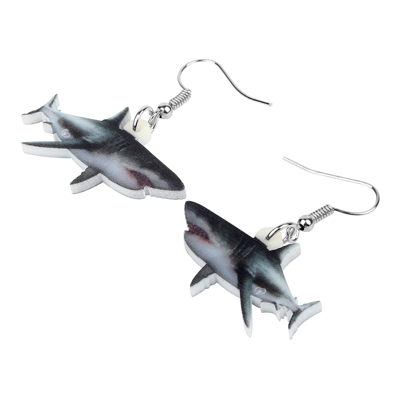 Bonsny Acrylic Ocean Black Shark Fish Earrings Drop Dangle Sea Animal Jewelry For Women Teens Girls Friends Charms Gift Hot Sale