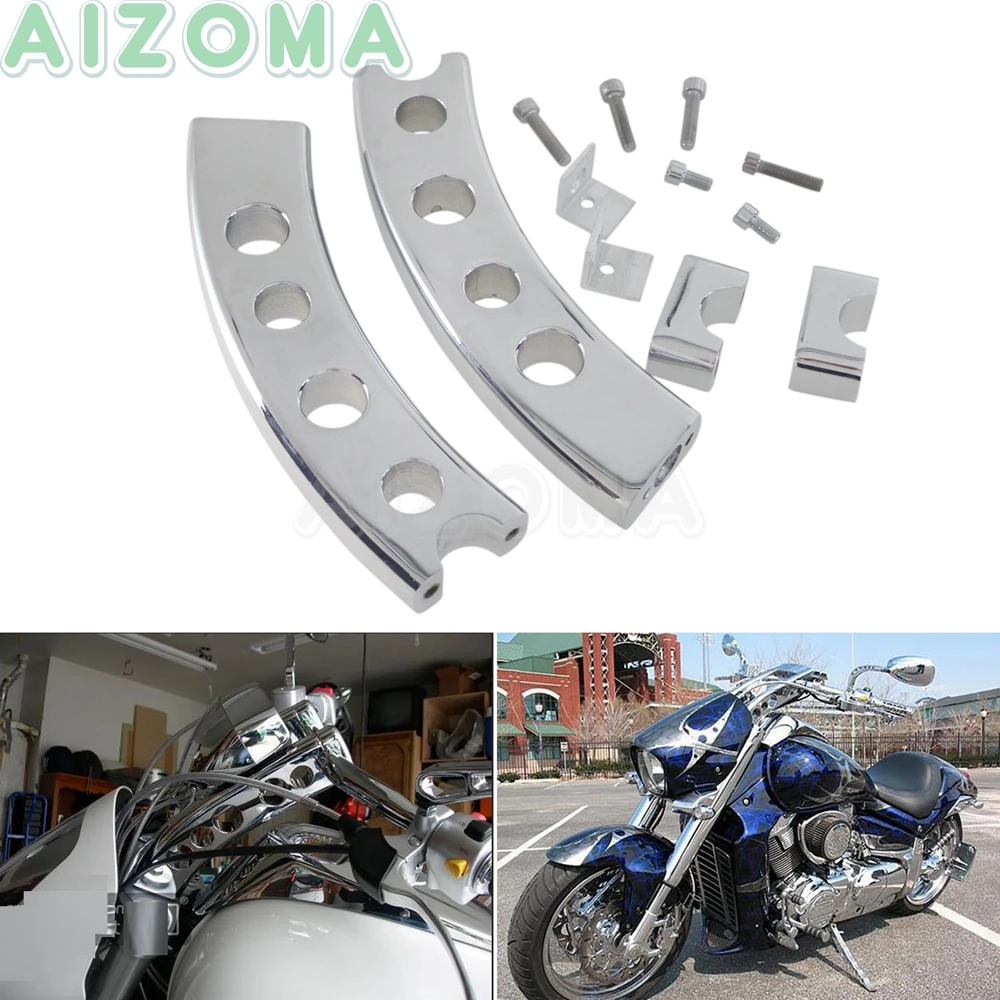 Motorcycle 5-hole Adjustable Handlebar Riser For Suzuki Boulevard M109 M109R  2006-09 CNC Chrome Pullback Handle Bar Risers Kit images - 6