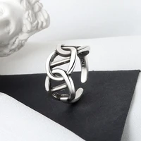 new arrivals silver vintage multilayer smooth rings for women hollow cross large adjustable finger ring fashion fine jewelry