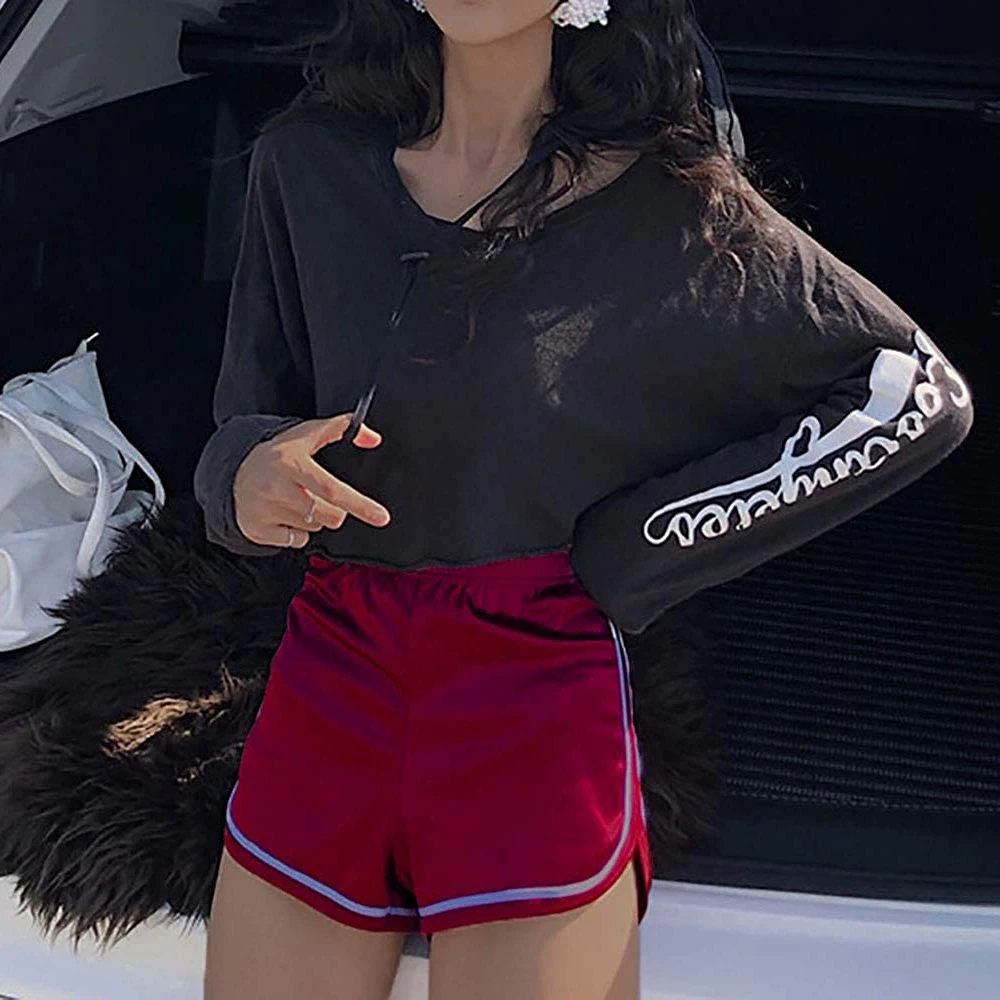 Сексуальные шорты обтягивающие тянущиеся спортивная одежда узкие укороченные