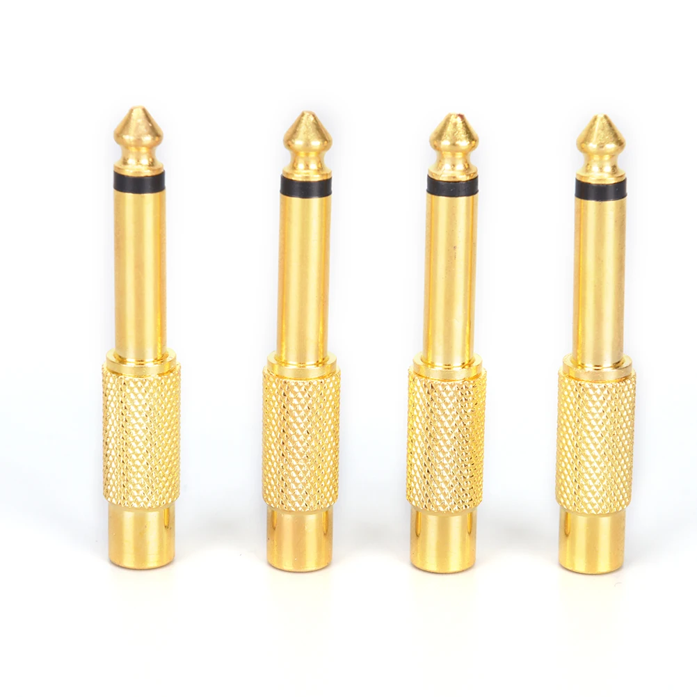 10 шт. позолоченный аудиоадаптер со штекером 6 35 мм на гнездо RCA для моно разъема