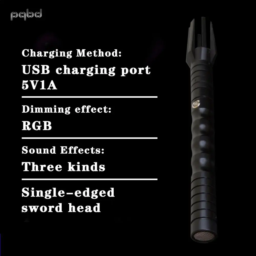 

pqbd RGB Lightsaber Metal Handle Laser Sword Sound Emitting LED Sword Toy for Children