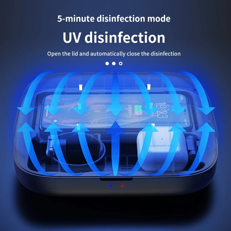 4 in 115W Multifunctional Wireless Charging Portable UV Sterilization Cleaner Box for Phone Apple Watch AirPods Pro | Электроника