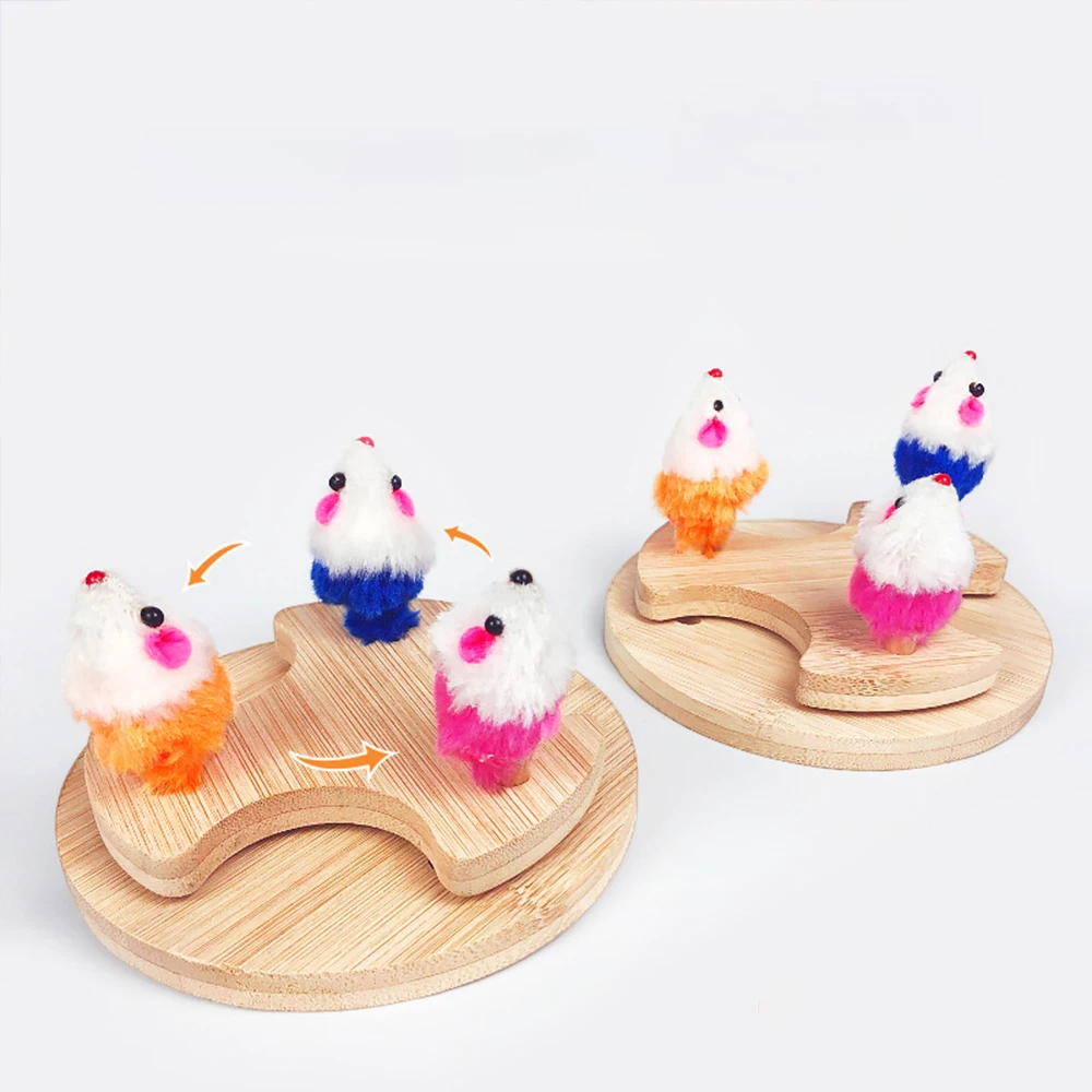 

Woodiness Cat Toy Whirligig Turntable Plush Mouse Toy With Catnip Cat Scratcher Hunting Play Game Resistance Bite Pet Supplies