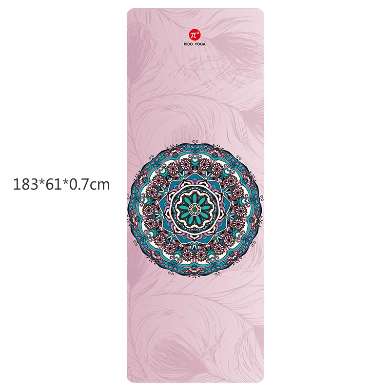 Нескользящий замшевый бархатный Коврик для йоги с принтом утолщенный коврик 6 мм