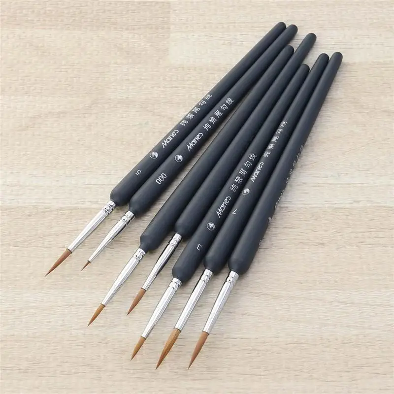 

3/7pcs Wolf Hair Brushes Set For Detail Art Painting Miniatures Watercolor Oil Gouache Wolf Hao Oil Painting Hook Line Pen