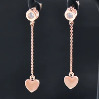 kioozol romantic heart pendant long earrings for women bridal wedding accessories fashion jewelry 098 ko1