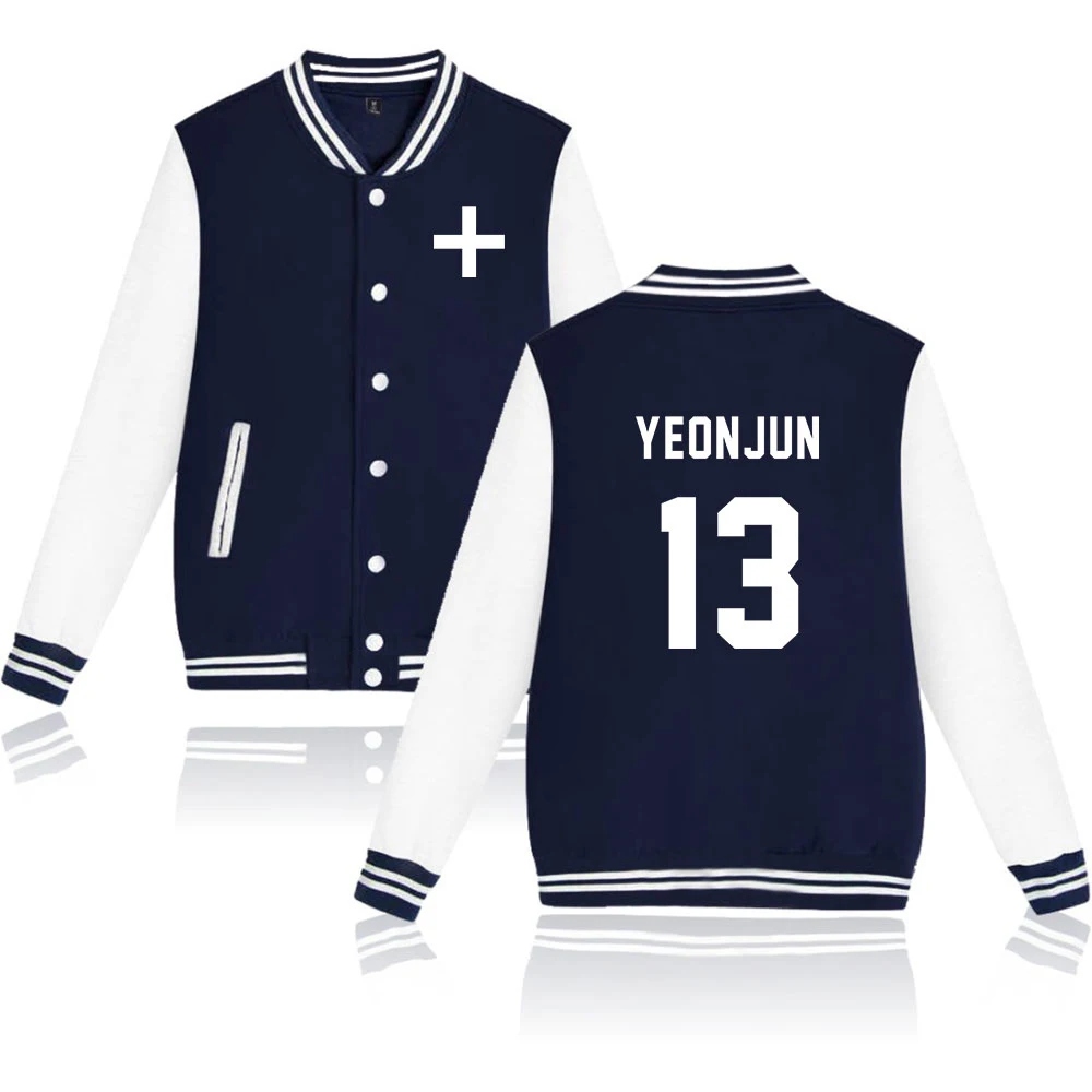 

TXT Tomorrow X Together Fashion Printed Baseball Jackets Women/Men Long Sleeve Jackets 2021 Hot Sale Trendy Streetwear Clothes