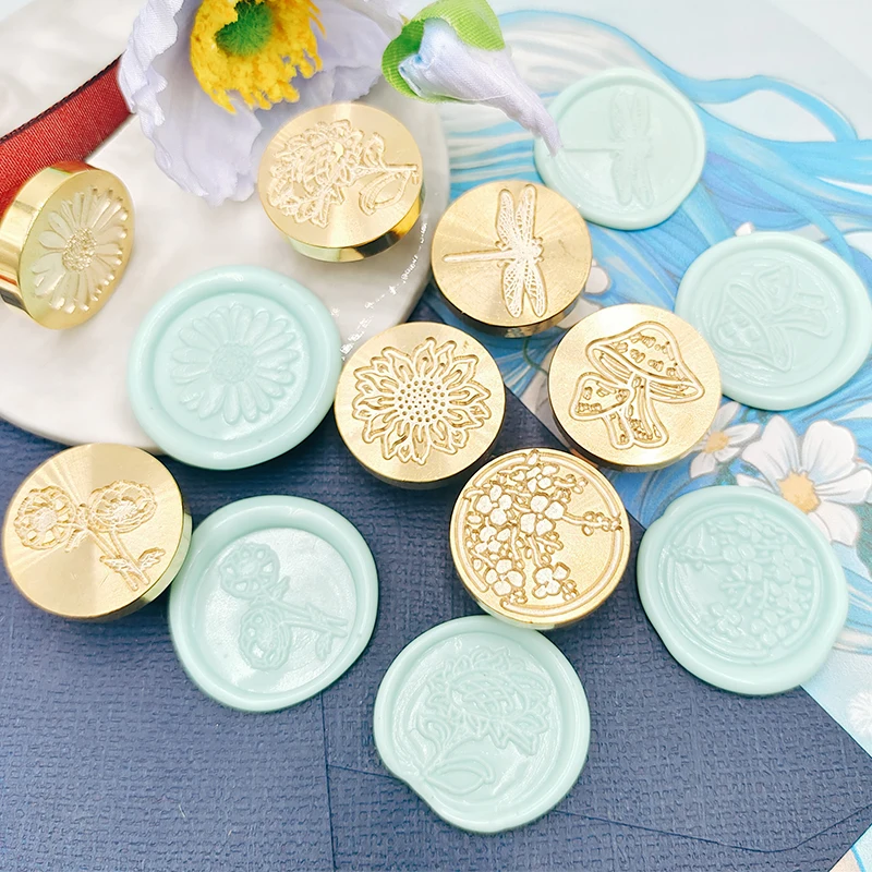 

Flower Dragonfly Wax Seal Stamps 25MM Retro Craft Seal Stamp Head Card Envelope Wedding Invitation Gift Wrapping Scrapbook