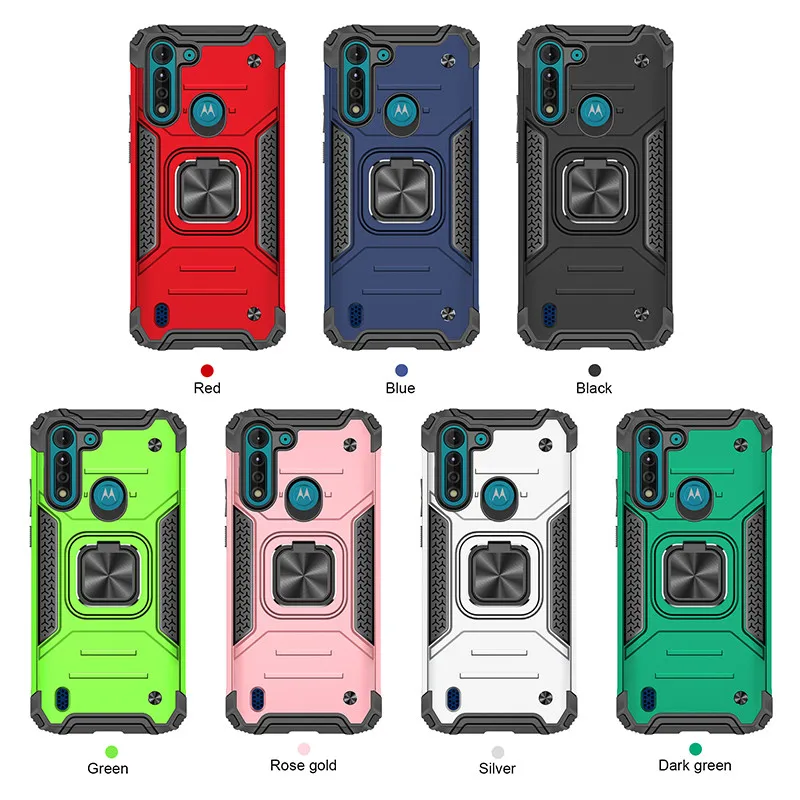 

Luxury Shockproof Armor Phone Case sFor Motorola Moto G8 Power Lite Magnetic Ring Bracket Cover For Moto G8 Play G8 Plus Case