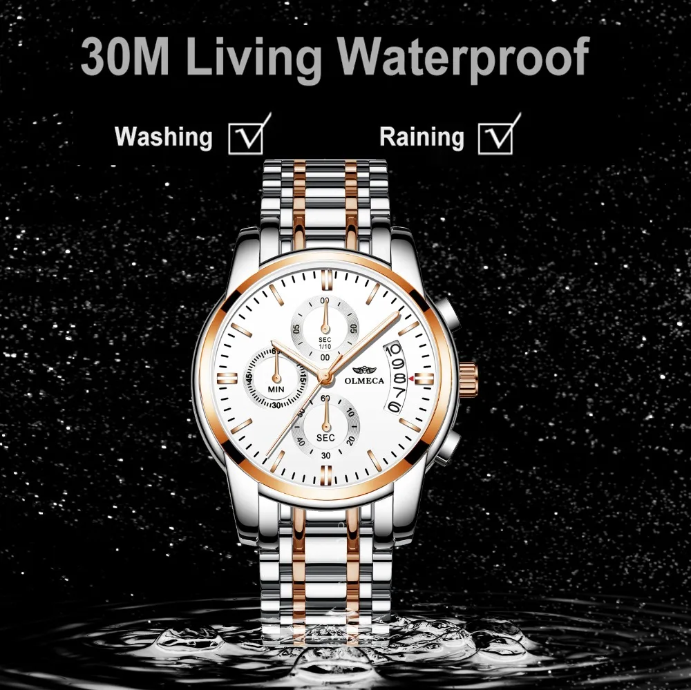 

OLMECA Clock Military Relogio Masculino Waterproof Watches Luminous Hands Chronograph Wrist Watch Watches for men Drop-Shipping