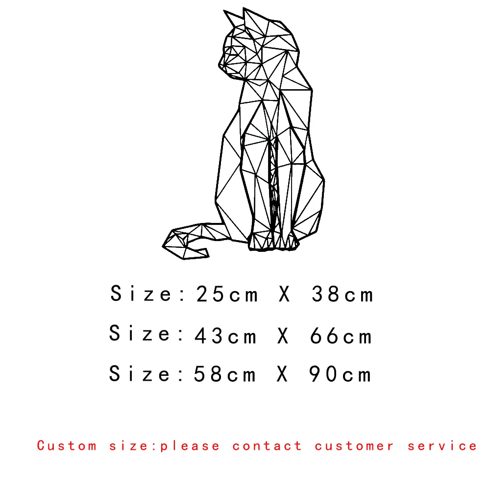 Новая Геометрическая Наклейка на стену в виде кошки наклейка домашний декор