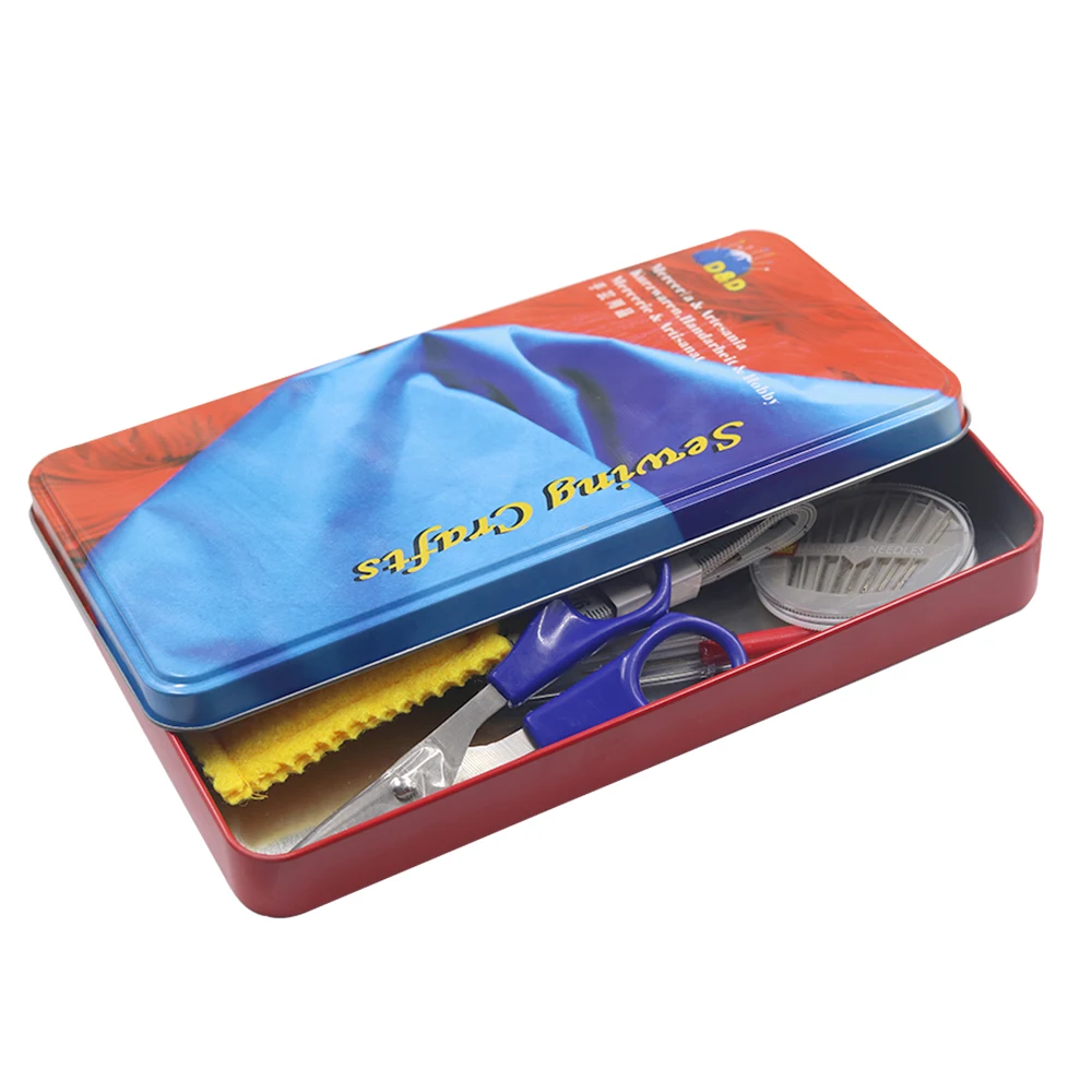 Металлическая дорожная коробка для шитья с швейным набором наборы и вышивки